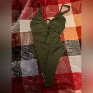 green one piece swimsuit
